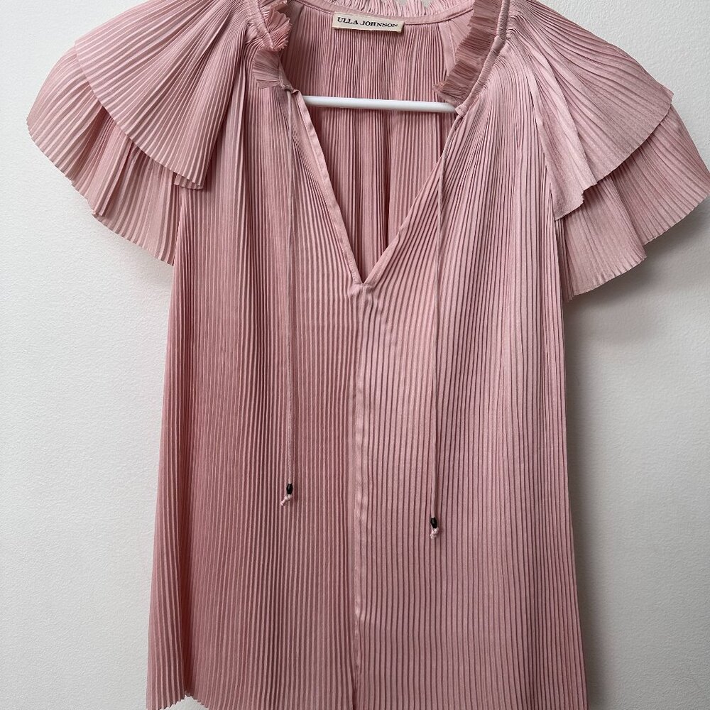 Ulla Johnson pink short-sleeve blouse - size 2